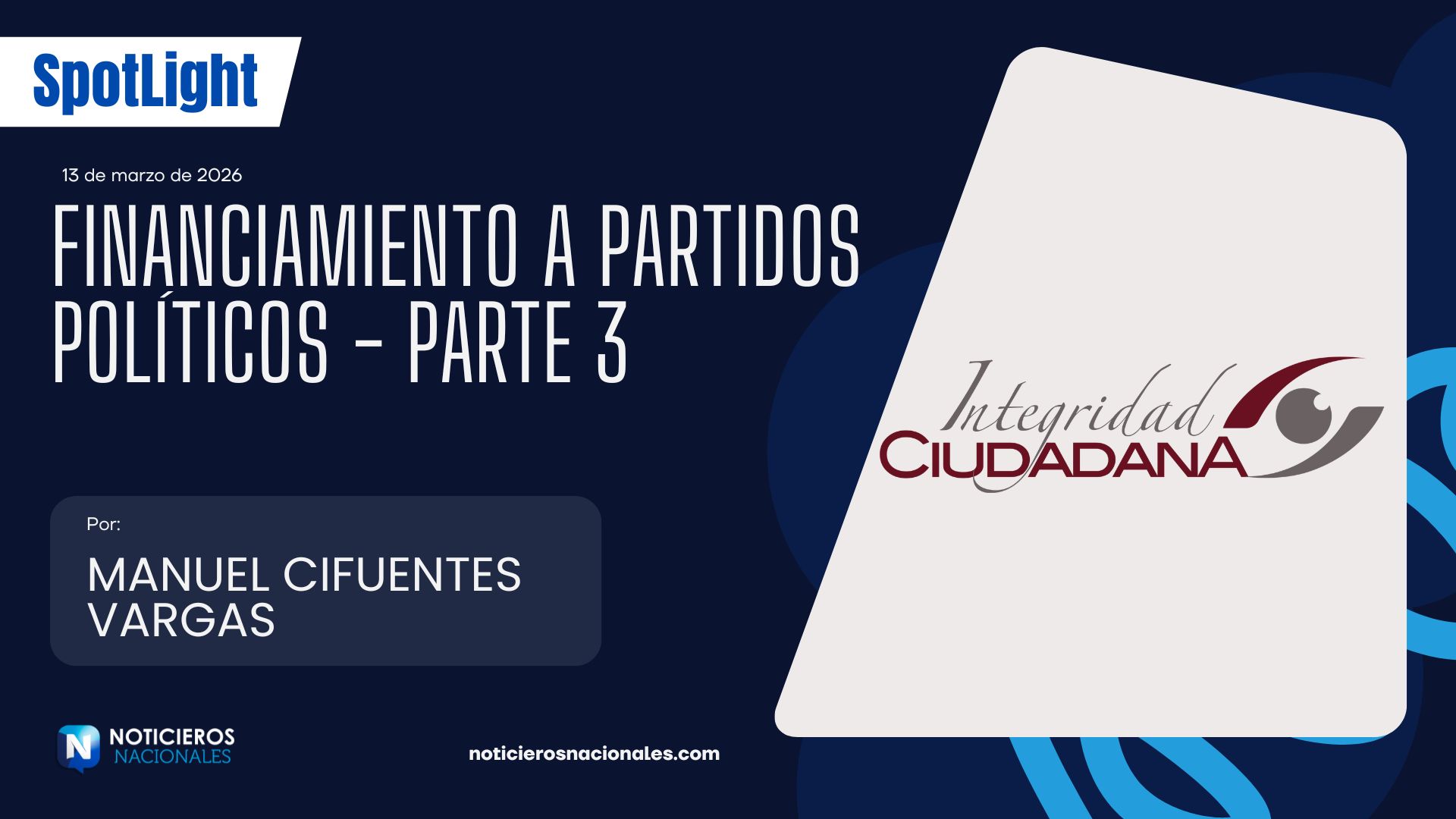 Financiamiento a Partidos políticos - Manuel Cifuentes Vargas